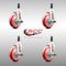 Service Caster 5 Inch 316SS Red Poly Swivel 3/4 Inch Expanding Stem Caster Set Brake SCC SCC-SS316EX20S514-PPUB-RED-TLB-34-4 - alternate 3